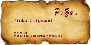 Pinka Zsigmond névjegykártya